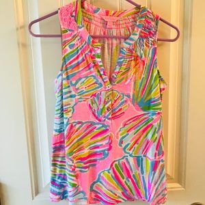 Lilly Pulitzer Pink Pout Shellabrate Essie tank